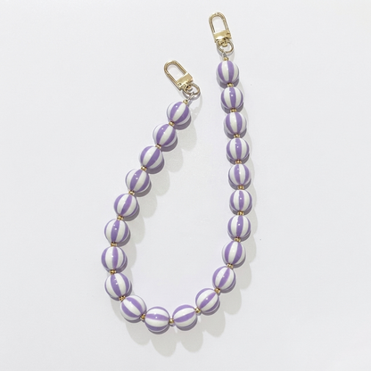 Striped Candy Color Beaded Bag Chain, 45cm / 20 Inches