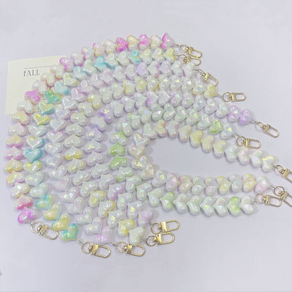 45cm Iridescent Heart Bead Bag Chain Strap