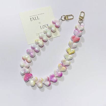 45cm Iridescent Heart Bead Bag Chain Strap