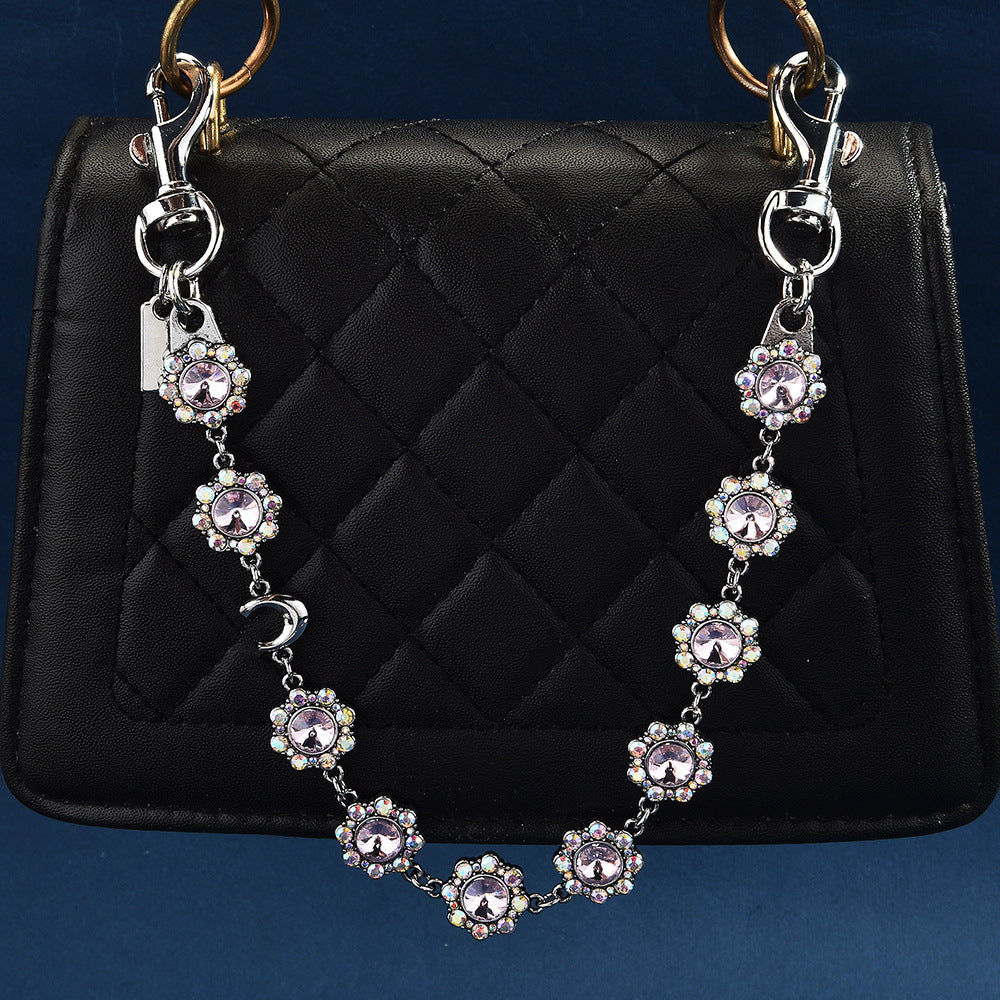 Ins Style Bag Chain with Cute Dinosaur, Heart, Shell & Cherry Charms, Fashion Decorative Handbag Pendant for Women