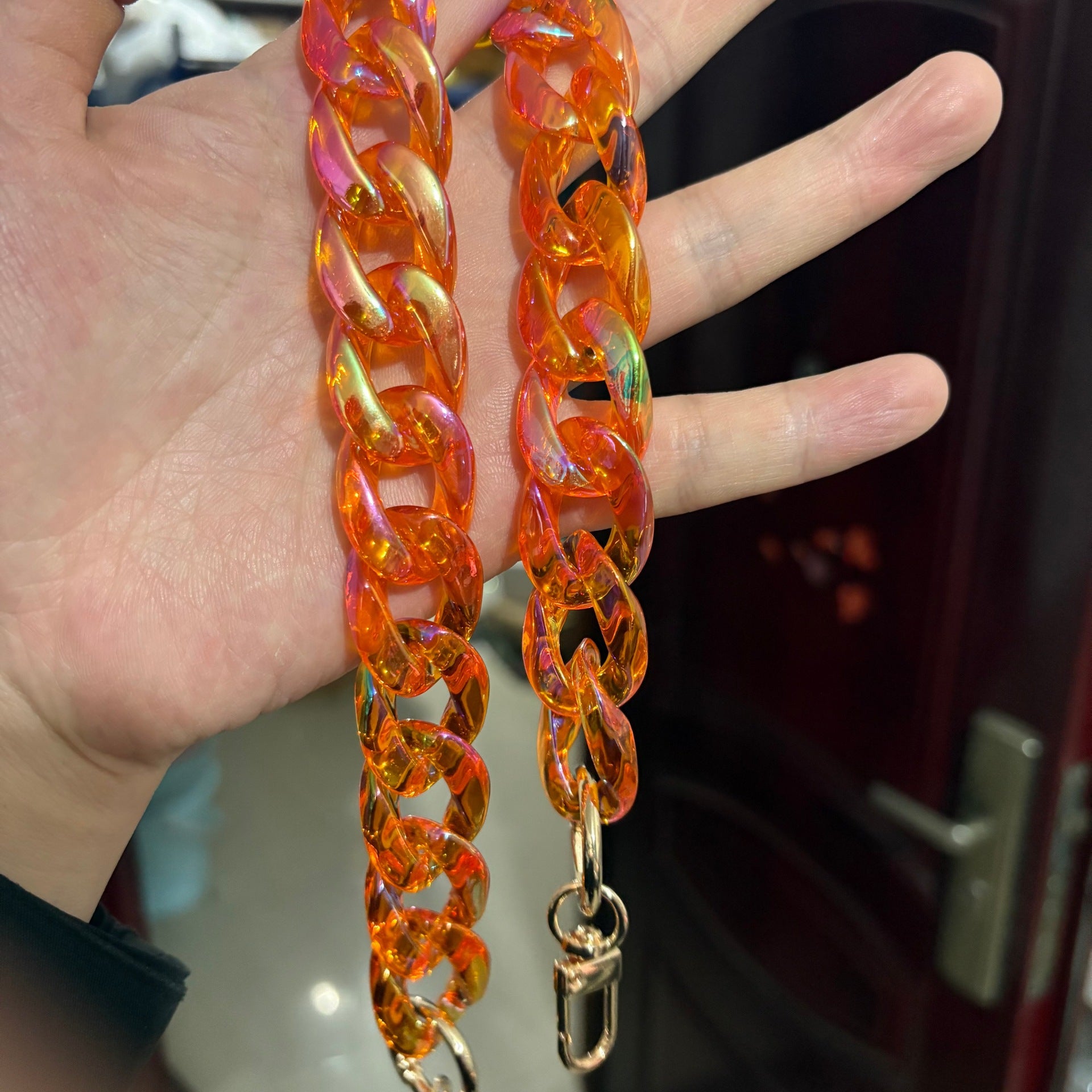 Y2K Iridescent Acrylic Chain Strap for Bags and Phones - 14.6" / 37cm - Wu Xuanyi Style