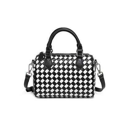 Small Woven Boston Bags for Women