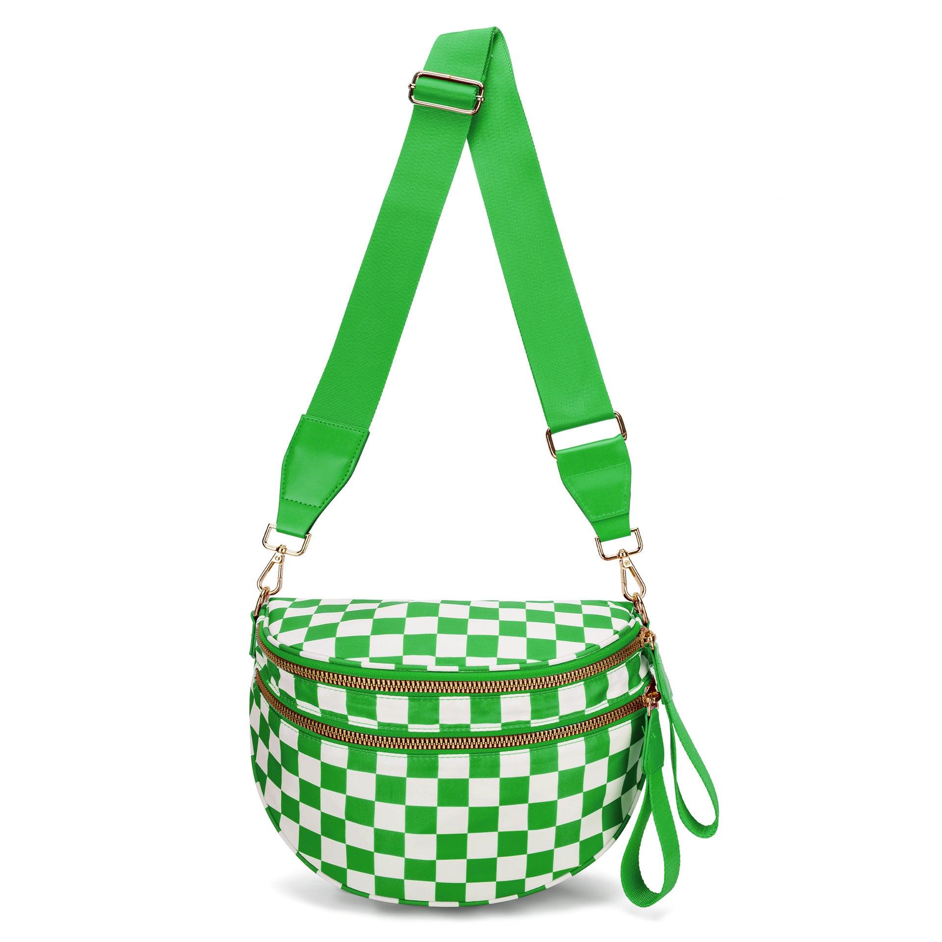 Checkered Crossbody Bum Bag Large Capacity Belt Bag for Women