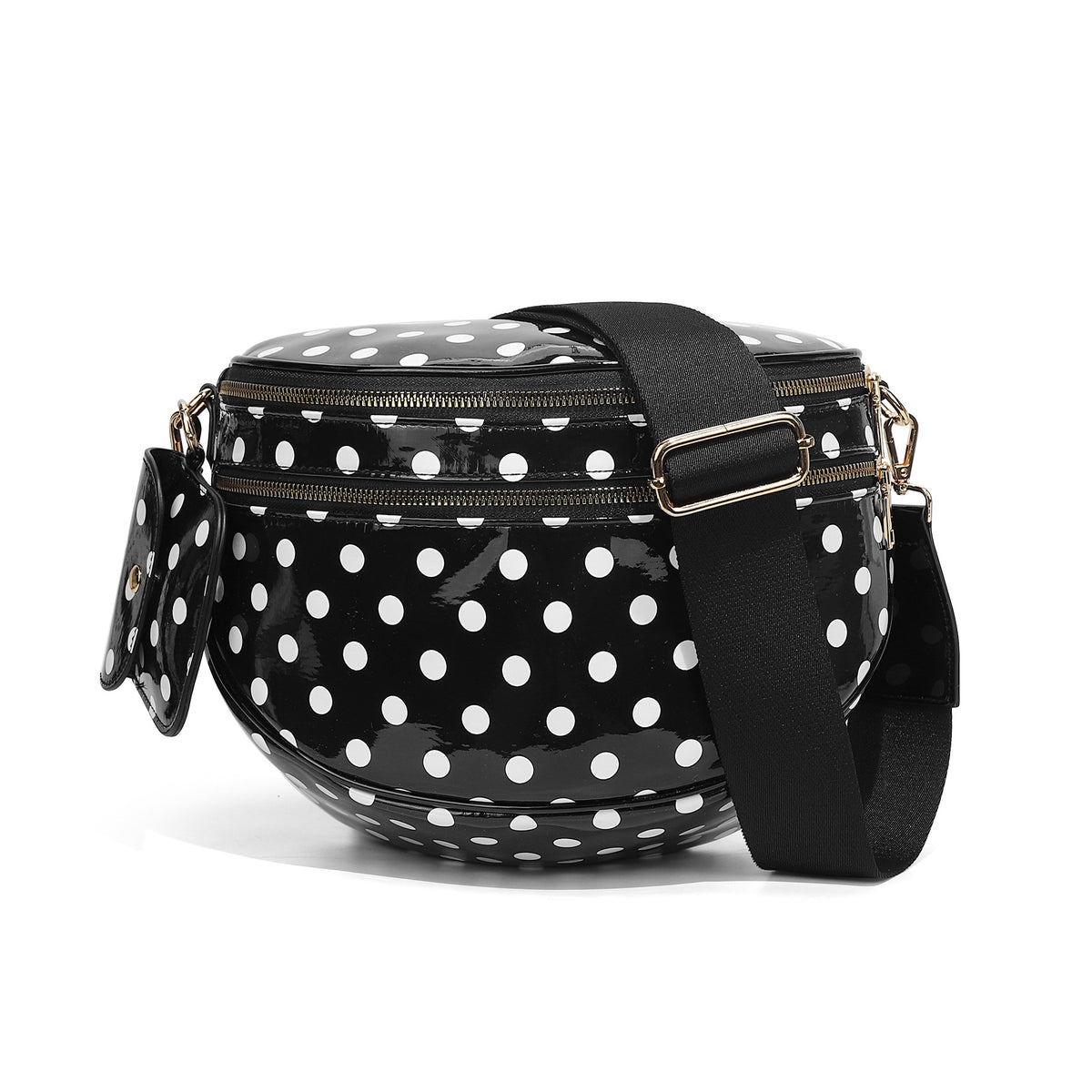 Bag Fanny Pack Shoulder Bumbags (white polka dots)