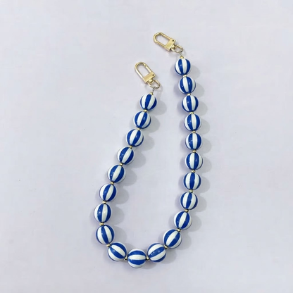Striped Candy Color Beaded Bag Chain, 45cm / 20 Inches