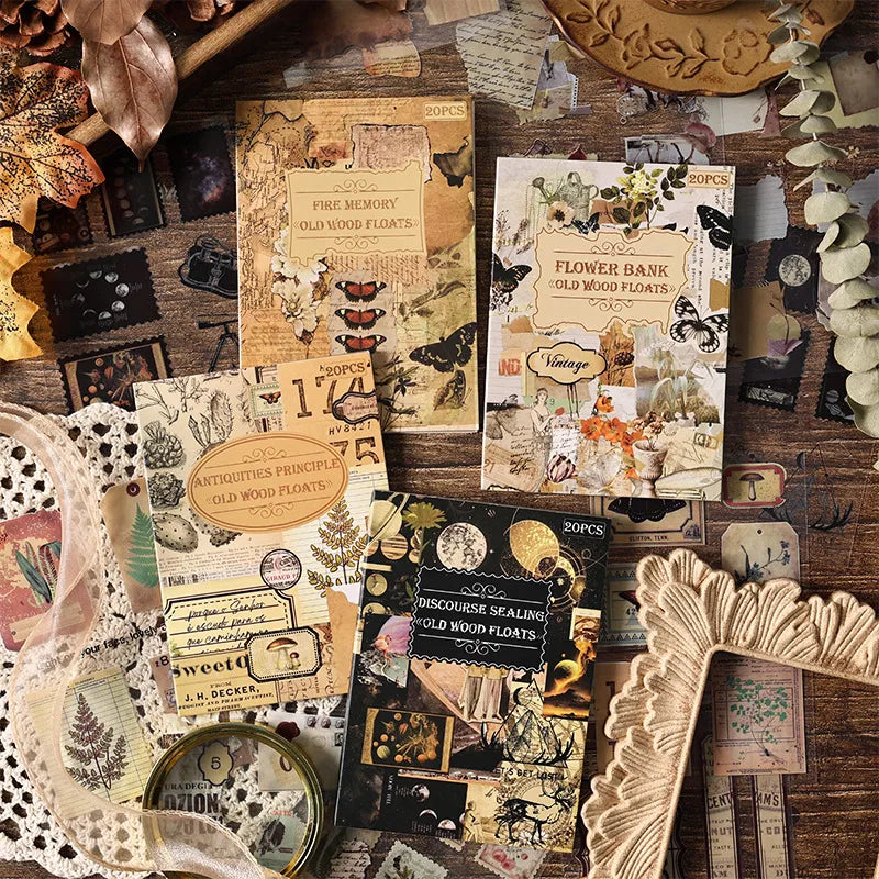 Old Wood Floating Film Stickers Journal Sticker Book