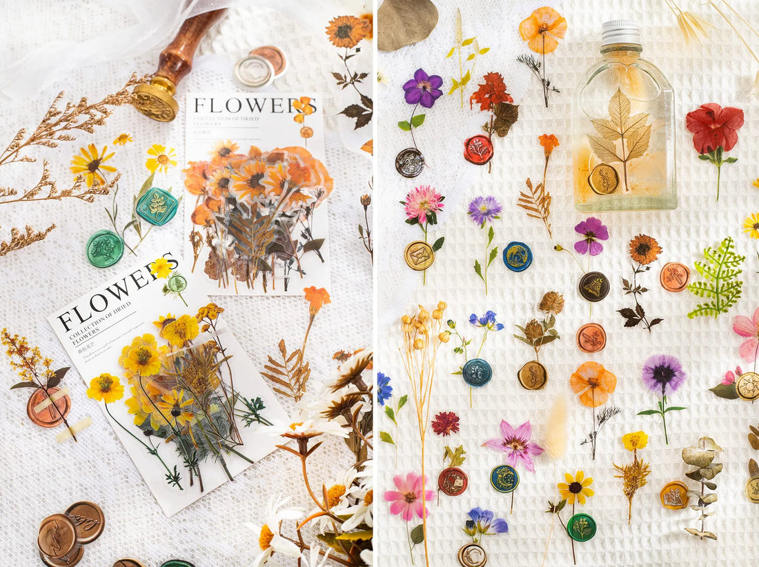 320 PCS Pressed Flower Themed Stickers