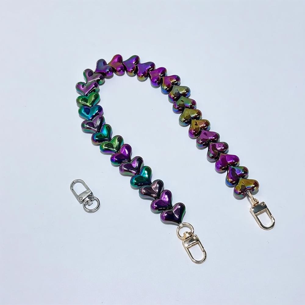 Macaron Acrylic Heart Beaded Bag Chain