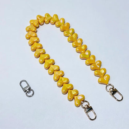Macaron Acrylic Heart Beaded Bag Chain
