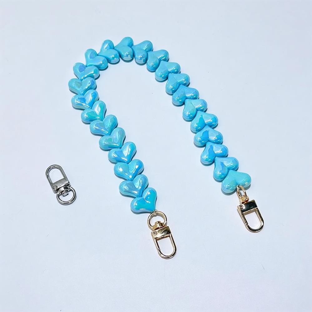 Macaron Acrylic Heart Beaded Bag Chain