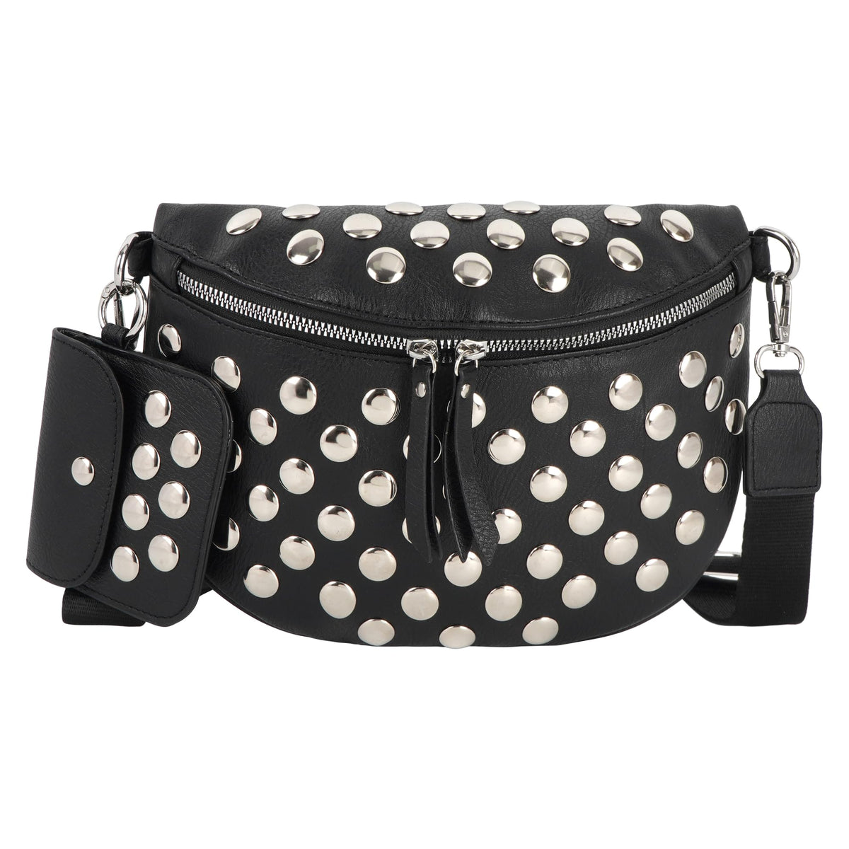 Women Rivet Faux Leather Shoulder Bag