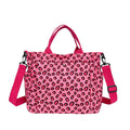 Women's Leopard Nylon Tote Bag, Large Capacity Crossbody Handbag | Multi-pocket design, ideal for daily commute and travel. Durable nylon material
