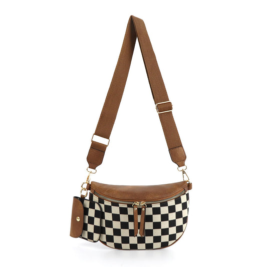 Checkered Crossbody Bag Bum Bags for Women