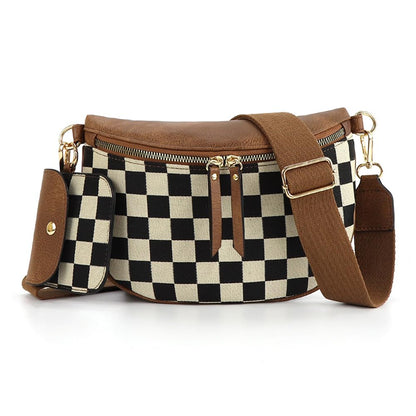 Checkered Crossbody Bag Bum Bags for Women