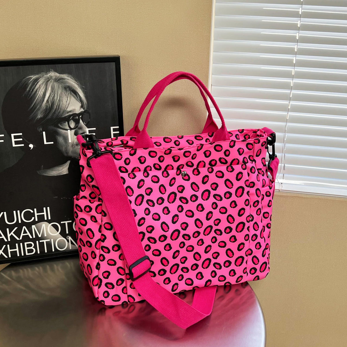 Women's Leopard Nylon Tote Bag