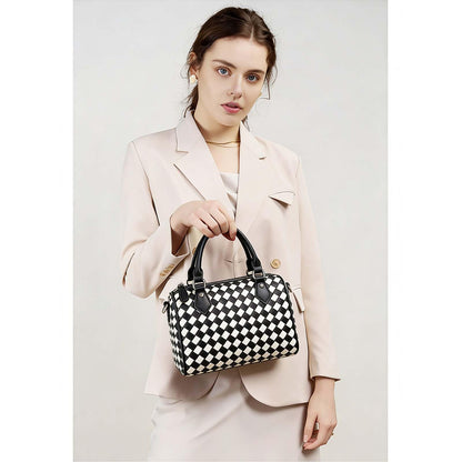 Small Woven Boston Bags for Women