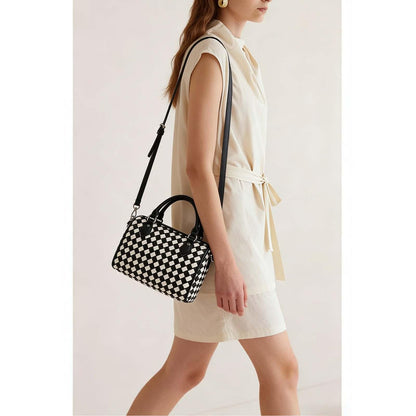 Small Woven Boston Bags for Women