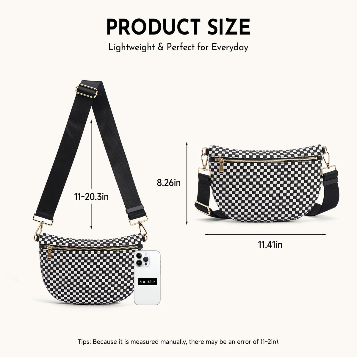 Woven Crossbody Bags For Women Checkered Bum Bag