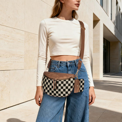 Checkered Crossbody Bag Bum Bags for Women