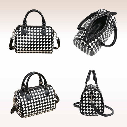 Small Woven Boston Bags for Women