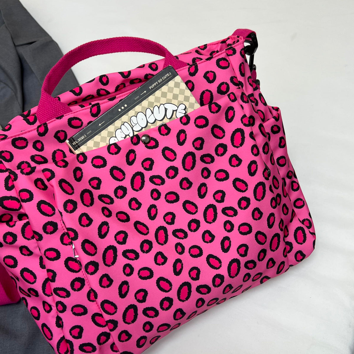 Women's Leopard Nylon Tote Bag