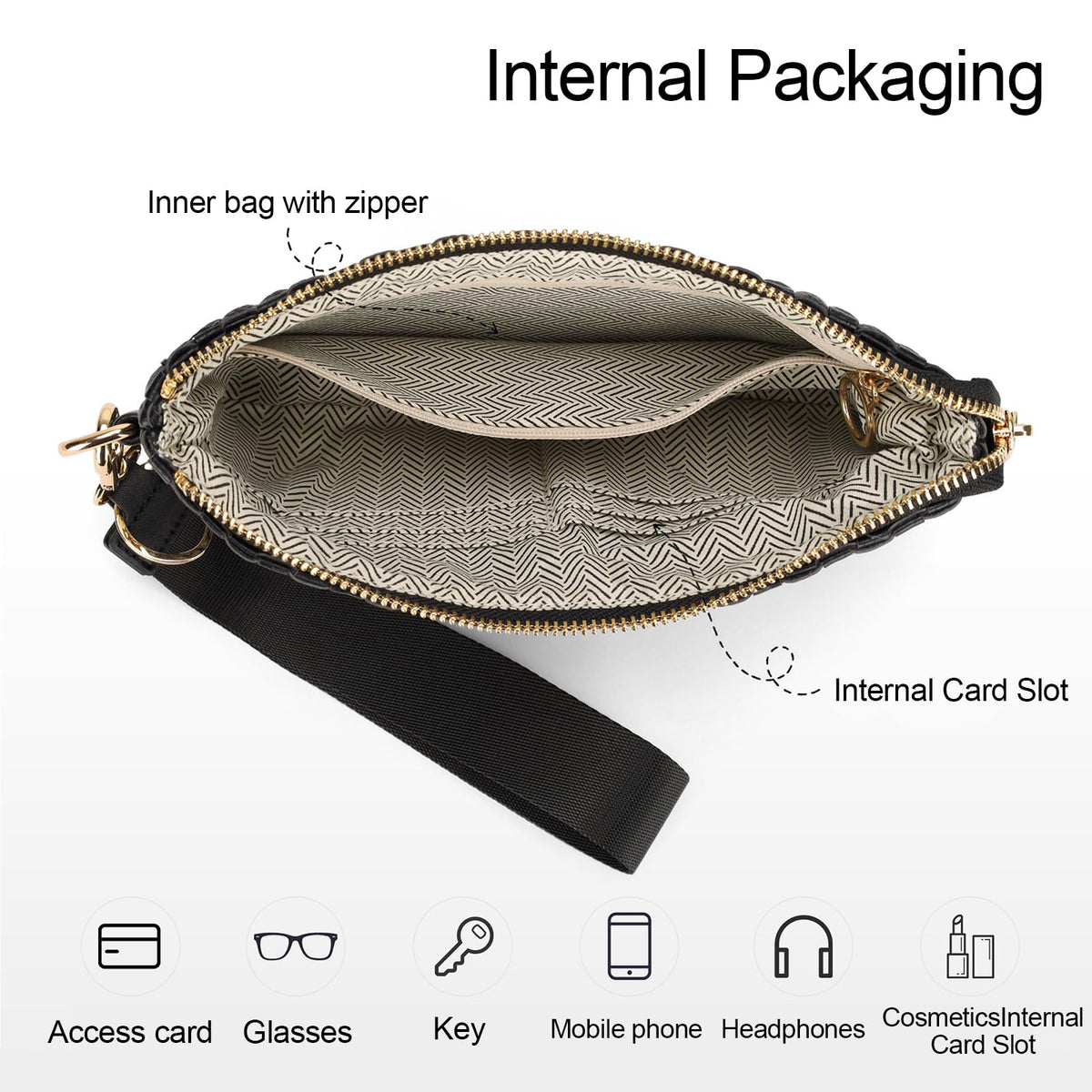 Woven Checkered Wristlet Wallets for Women