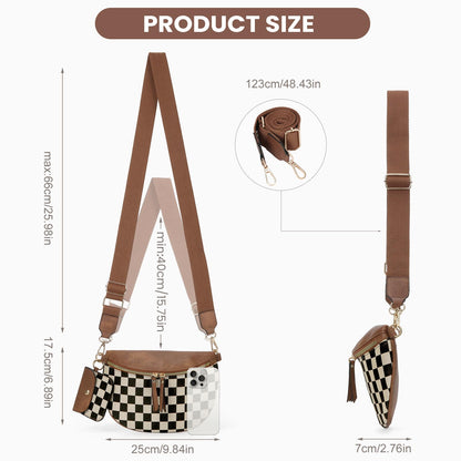 Checkered Crossbody Bag Bum Bags for Women