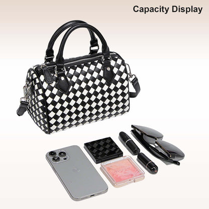 Small Woven Boston Bags for Women