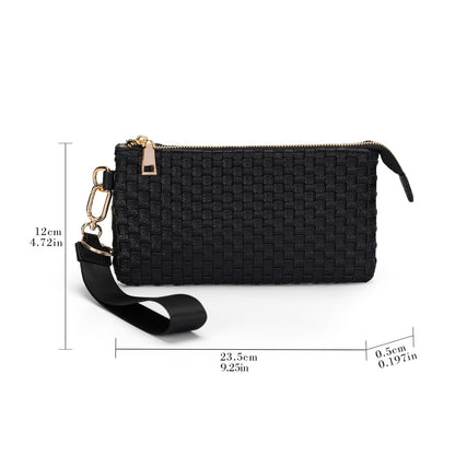 Woven Checkered Wristlet Wallets for Women