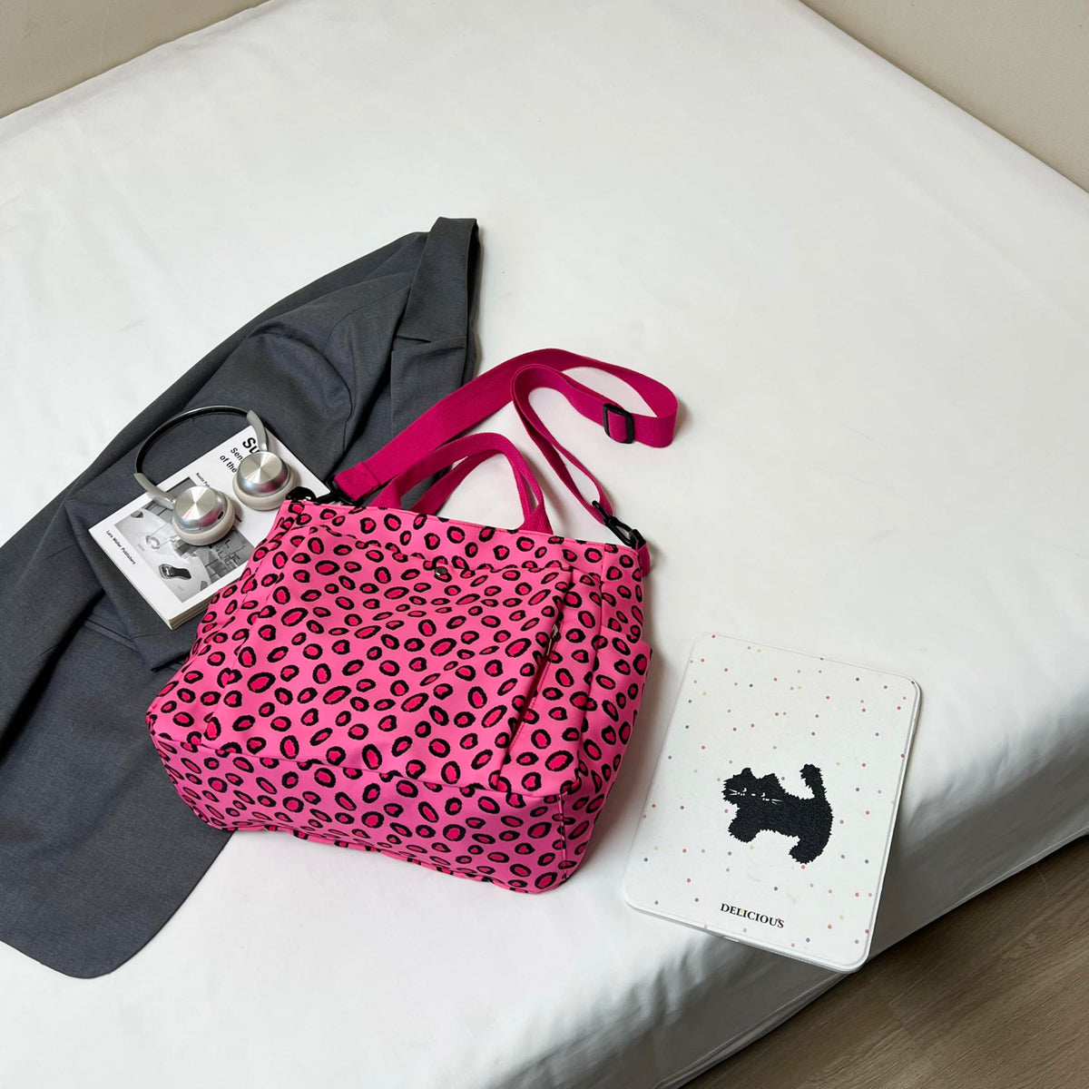 Women's Leopard Nylon Tote Bag